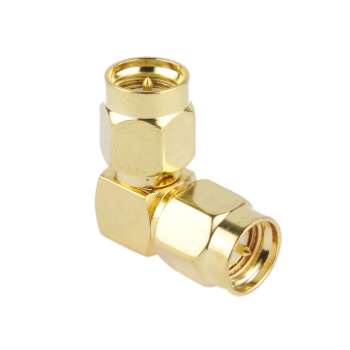 Gold Plated SMA Male to SMA Male Adapter with 90 Degree Angle, SMA Male to Male – Durable Build, Easy to Use
