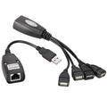 USB 2.0 CAT5 / CAT5E / CAT6 RJ45 to 4 USB Ethernet Extender LAN Extension Cable Repeater Adapter, 4 Ports USB – Durable Build, Easy to Use 4 Ports USB
