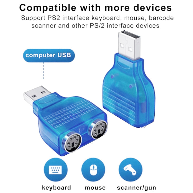 USB Male to PS/2 Female Adapter for Mouse / Keyboard, USB Male to 2 PS/2 Female – Durable Build, Easy to Use