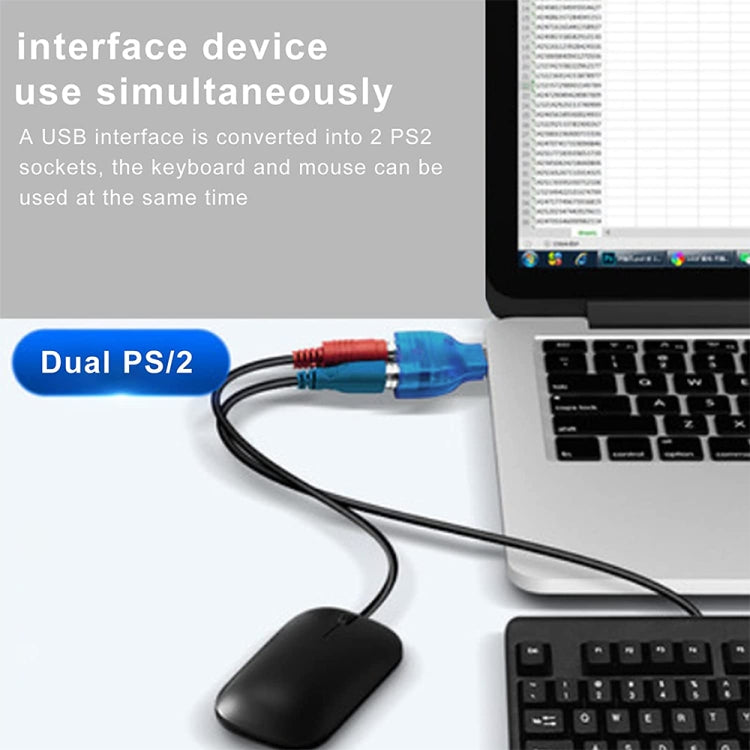 USB Male to PS/2 Female Adapter for Mouse / Keyboard, USB Male to 2 PS/2 Female – Durable Build, Easy to Use
