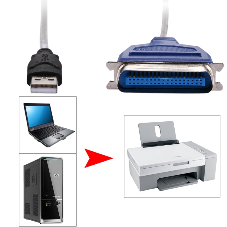 High Quality USB 2.0 to Parallel 1284 36 Pin Printer Adapter Cable, Cable Length: Approx 1m – Durable Build, Easy to Use