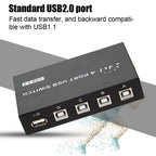 FENGJIE FJ-IA4B-C 4 Ports High Speed USB 2.0 Key-Press Switcher Share Switch Box for PC Computer Scanner Printer, FENGJIE FJ-IA4B-C – Durable Build, Easy to Use