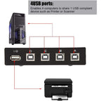 FENGJIE FJ-IA4B-C 4 Ports High Speed USB 2.0 Key-Press Switcher Share Switch Box for PC Computer Scanner Printer, FENGJIE FJ-IA4B-C – Durable Build, Easy to Use