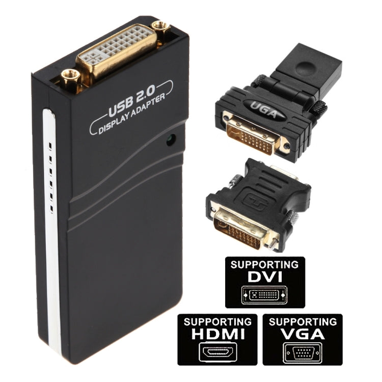 USB 2.0 to VGA, DVI, HDMI Adapter, Resolution: 1280*1024, Resolution: 1920*1080 – Durable Build, Easy to Use Resolution: 1920*1080 Black
