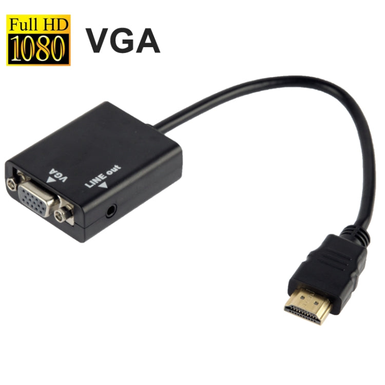 26cm HDMI to VGA + Audio Output Video Conversion Cable with 3.5mm Audio Cable, Support Full HD 1080P, Length: 26cm – TPU