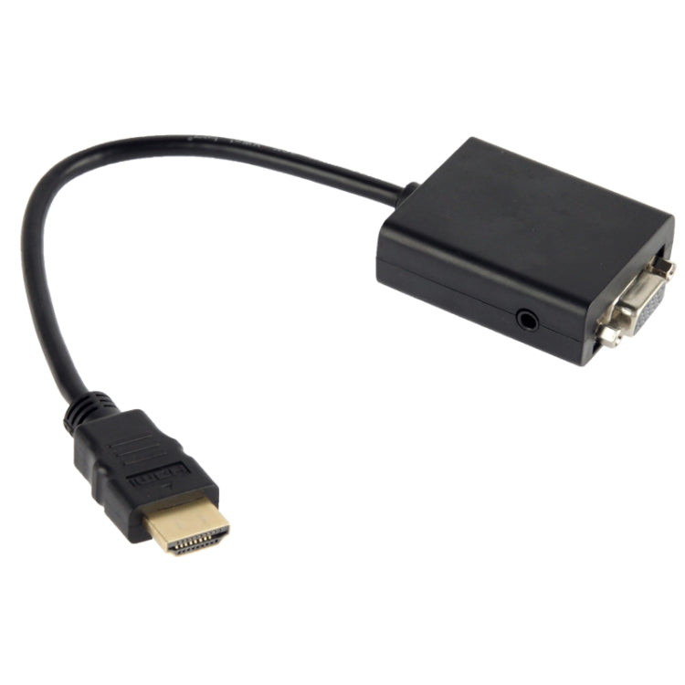 26cm HDMI to VGA + Audio Output Video Conversion Cable with 3.5mm Audio Cable, Support Full HD 1080P, Length: 26cm – TPU