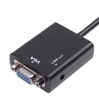 26cm HDMI to VGA + Audio Output Video Conversion Cable with 3.5mm Audio Cable, Support Full HD 1080P, Length: 26cm – TPU
