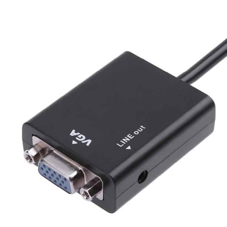 26cm HDMI to VGA + Audio Output Video Conversion Cable with 3.5mm Audio Cable, Support Full HD 1080P, Length: 26cm – TPU