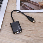 26cm HDMI to VGA + Audio Output Video Conversion Cable with 3.5mm Audio Cable, Support Full HD 1080P, Length: 26cm – TPU