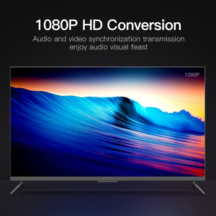 26cm HDMI to VGA + Audio Output Video Conversion Cable with 3.5mm Audio Cable, Support Full HD 1080P, Length: 26cm – TPU