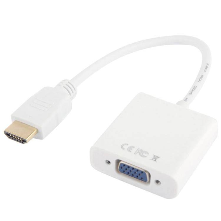 24cm Full HD 1080P HDMI to VGA + Audio Output Cable for Computer / DVD / Digital Set-top Box / Laptop / Mobile Phone / Media Player, Length: 24cm, Length: 24cm(White) – TPU