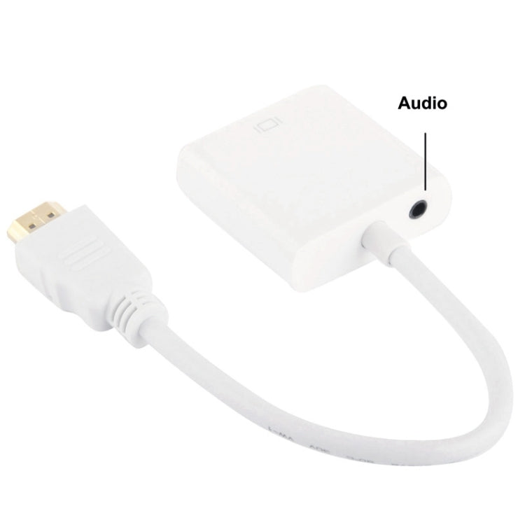 24cm Full HD 1080P HDMI to VGA + Audio Output Cable for Computer / DVD / Digital Set-top Box / Laptop / Mobile Phone / Media Player, Length: 24cm, Length: 24cm(White) – TPU