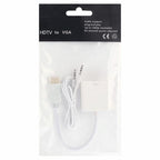 24cm Full HD 1080P HDMI to VGA + Audio Output Cable for Computer / DVD / Digital Set-top Box / Laptop / Mobile Phone / Media Player, Length: 24cm, Length: 24cm(White) – TPU