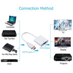 24cm Full HD 1080P HDMI to VGA + Audio Output Cable for Computer / DVD / Digital Set-top Box / Laptop / Mobile Phone / Media Player, Length: 24cm, Length: 24cm(White) – TPU