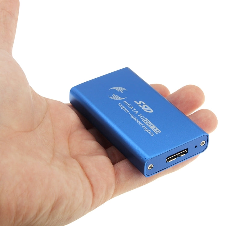 6gb/s mSATA Solid State Disk SSD to USB 3.0 Hard Disk Case – Durable Build, Easy to Use Blue