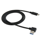 1m USB-C / Type-C 3.1 Male to USB 3.0 90 Degree Left Turn Adapter Cable – Durable Build, Easy to Use