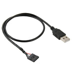 5 Pin Motherboard Female Header to USB 2.0 Male Adapter Cable, Length: 50cm, 5 Pin Motherboard to USB – Durable Build, Easy to Use 5 Pin Motherboard to USB