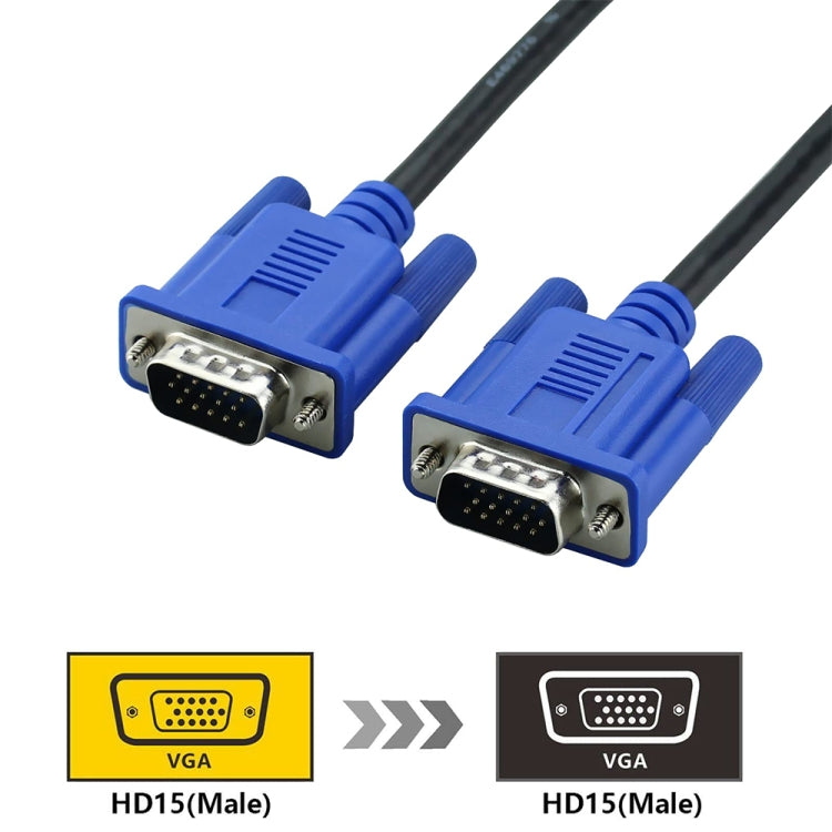 1.5m High Quality VGA 15 Pin Male to VGA 15 Pin Male Cable for LCD Monitor / Projector, 1.5m – Durable Build, Easy to Use