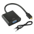 22cm Full HD 1080P Micro HDMI Male to VGA Female Video Adapter Cable with Audio Cable, Micro HDMI – TPU