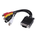 VGA to S-Video AV RCA TV Converter Cable Adapter with 2 Audio Cable, VGA to S-Video – TPU VGA to S-Video