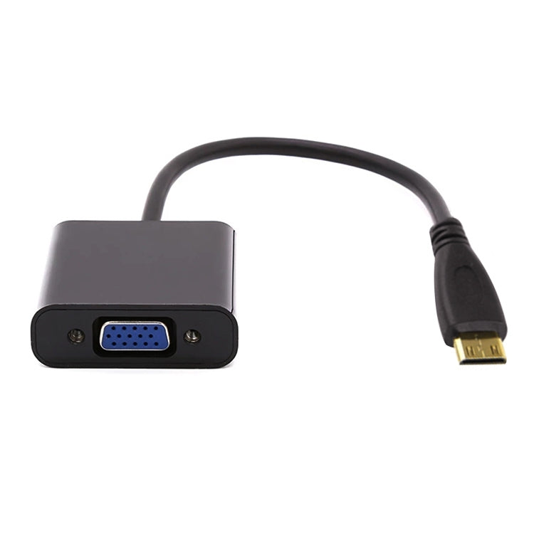 22cm Full HD 1080P Mini HDMI Male to VGA Female Video Adapter Cable with Audio Cable, Mini HDMI – TPU