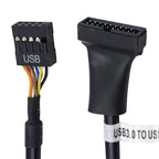 USB 2.0 9Pin Motherboard Female to USB 3.0 19Pin Housing Male Adapter Cable, Length: 15cm, 9 Pin Female to 19 Pin Male – Durable Build, Easy to Use