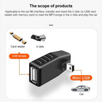 90 Degree Mini USB Male to USB 2.0 AF Adapter, 90 Degree Up Angled, 90 Degree Down Angled – Durable Build, Easy to Use