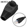 Network Cable Boots Cap Cover for RJ45, Black (100 pcs in one packaging , the price is for 100 pcs), 100 Pcs Black, 100 Pcs Red, 100 Pcs Blue, 100 Pcs White, 100 Pcs Green, 100 Pcs Grey, 100 Pcs Yellow – Durable Build, Easy to Use 100 Pcs Black Black