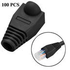 Network Cable Boots Cap Cover for RJ45, Black (100 pcs in one packaging , the price is for 100 pcs), 100 Pcs Black, 100 Pcs Red, 100 Pcs Blue, 100 Pcs White, 100 Pcs Green, 100 Pcs Grey, 100 Pcs Yellow – Durable Build, Easy to Use 100 Pcs Black Black