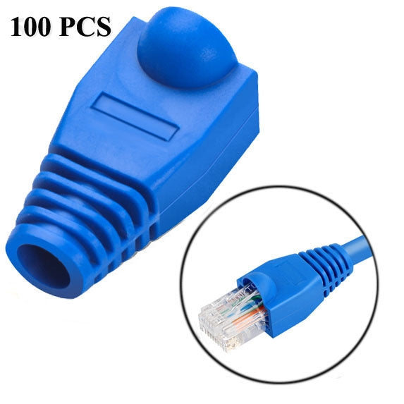 Network Cable Boots Cap Cover for RJ45, Black (100 pcs in one packaging , the price is for 100 pcs), 100 Pcs Black, 100 Pcs Red, 100 Pcs Blue, 100 Pcs White, 100 Pcs Green, 100 Pcs Grey, 100 Pcs Yellow – Durable Build, Easy to Use 100 Pcs Blue Blue