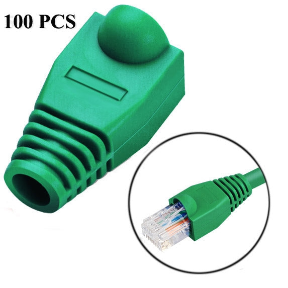Network Cable Boots Cap Cover for RJ45, Black (100 pcs in one packaging , the price is for 100 pcs), 100 Pcs Black, 100 Pcs Red, 100 Pcs Blue, 100 Pcs White, 100 Pcs Green, 100 Pcs Grey, 100 Pcs Yellow – Durable Build, Easy to Use 100 Pcs Green Green