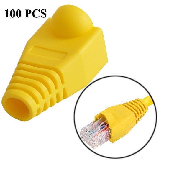 Network Cable Boots Cap Cover for RJ45, Black (100 pcs in one packaging , the price is for 100 pcs), 100 Pcs Black, 100 Pcs Red, 100 Pcs Blue, 100 Pcs White, 100 Pcs Green, 100 Pcs Grey, 100 Pcs Yellow – Durable Build, Easy to Use 100 Pcs Yellow Yellow