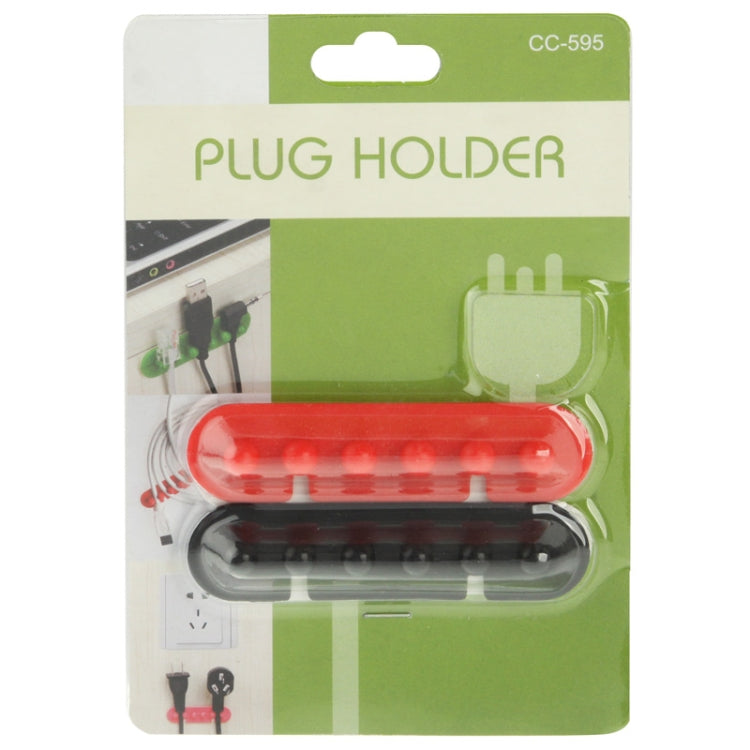 CC-595 Plastic Wire Cable Adhesive Plug Holder (Pair), Random Color Delivery – Durable Build, Easy to Use