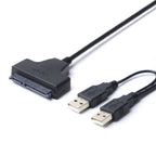 Double USB 2.0 to SATA Hard Drive Adapter Cable for 2.5 inch SATA HDD / SSD, Double USB 2.0 to SATA – Durable Build, Easy to Use