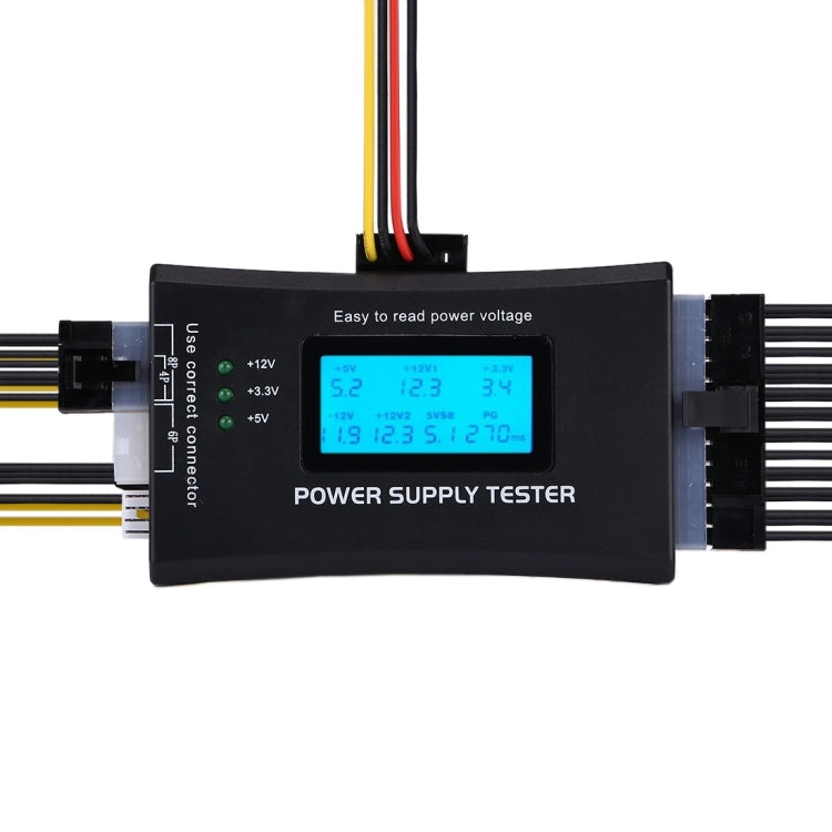 Digital LCD Display PC Computer 20/24 Pin Power Supply Tester Checker Power Measuring Diagnostic Tester Tool, ATX Connector with LCD – Durable Build, Easy to Use ATX Connector with LCD