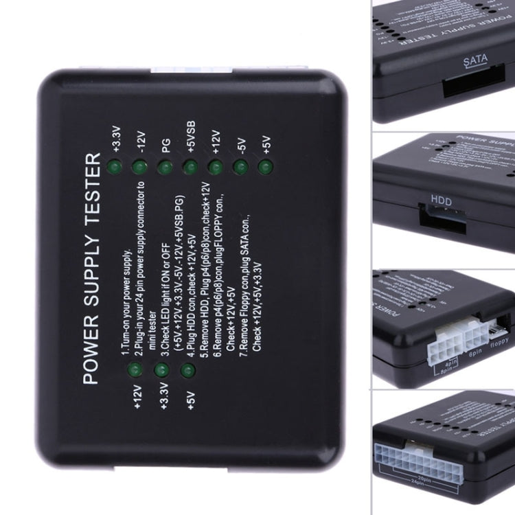 PC 20 / 24 Pin PSU ATX SATA HD Power Supply Tester, ATX Connector – Durable Build, Easy to Use