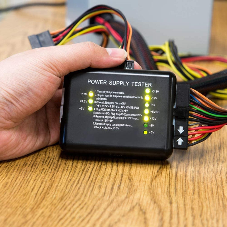 PC 20 / 24 Pin PSU ATX SATA HD Power Supply Tester, ATX Connector – Durable Build, Easy to Use