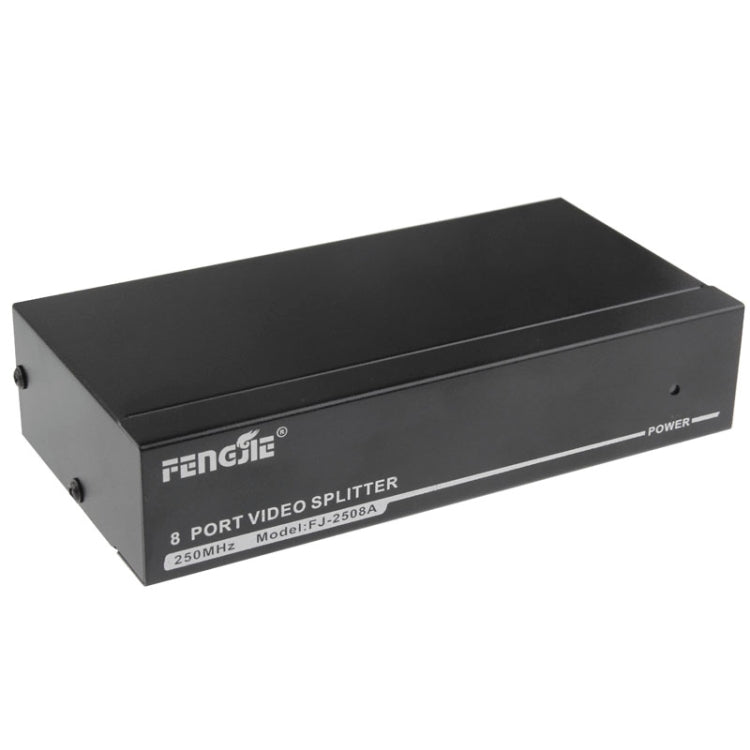 FJ-2508A 8 Port VGA Video Splitter High Resolution 1920 x 1440 Support 250MHz Video Bandwidth, 8 Ports Splitter Black – Durable Build, Easy to Use