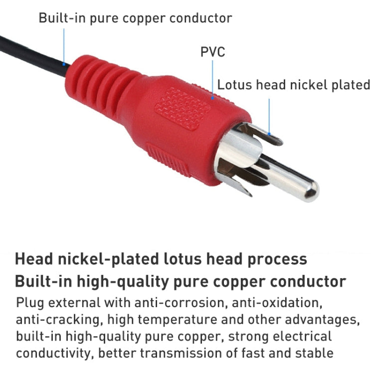 Jack 3.5mm Stereo to RCA Male Audio Cable, Length: about 2.7m, Length: 2.7m – Durable Build, Easy to Use