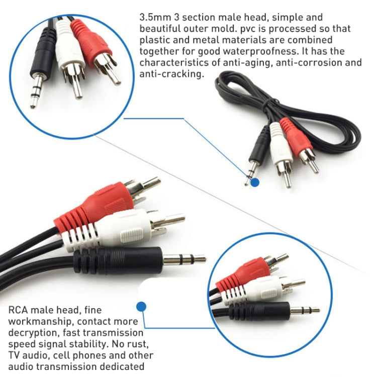Good Quality Jack 3.5mm Stereo to RCA Male Audio Cable, Length: 5m, Good Quality, Length: 5m – Durable Build, Easy to Use
