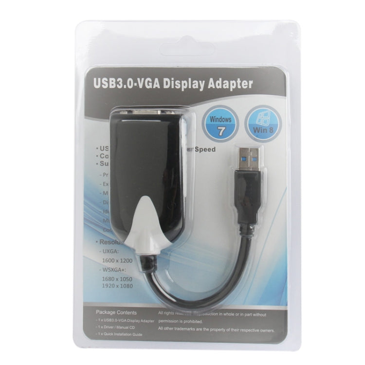 USB 3.0 to VGA Display Adapter, Resolution: 1920 x 1080, USB 3.0 (Resolution: 1920 x 1080) – Plug-and-play