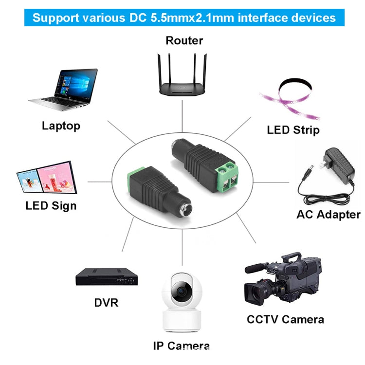 10 PCS CCTV DC Power Female Jack Connector – Durable Build, Easy to Use
