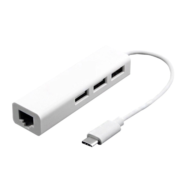 Type-C to 3 x USB and RJ45 Multi-function Adapter, Length: 13cm, 3 Port USB+RJ45 – Durable Build, Easy to Use 3 Port USB+RJ45