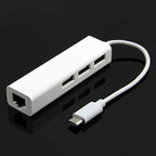 Type-C to 3 x USB and RJ45 Multi-function Adapter, Length: 13cm, 3 Port USB+RJ45 – Durable Build, Easy to Use