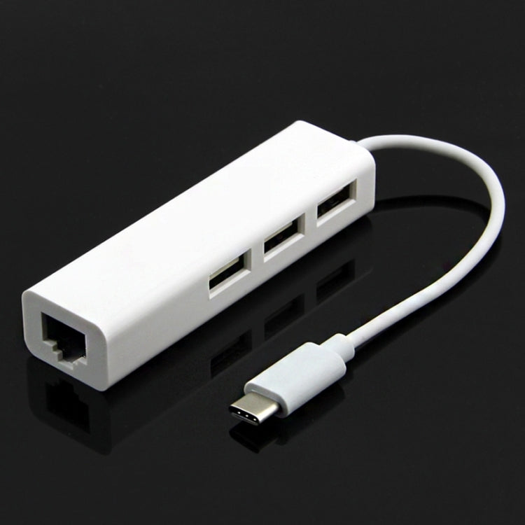 Type-C to 3 x USB and RJ45 Multi-function Adapter, Length: 13cm, 3 Port USB+RJ45 – Durable Build, Easy to Use