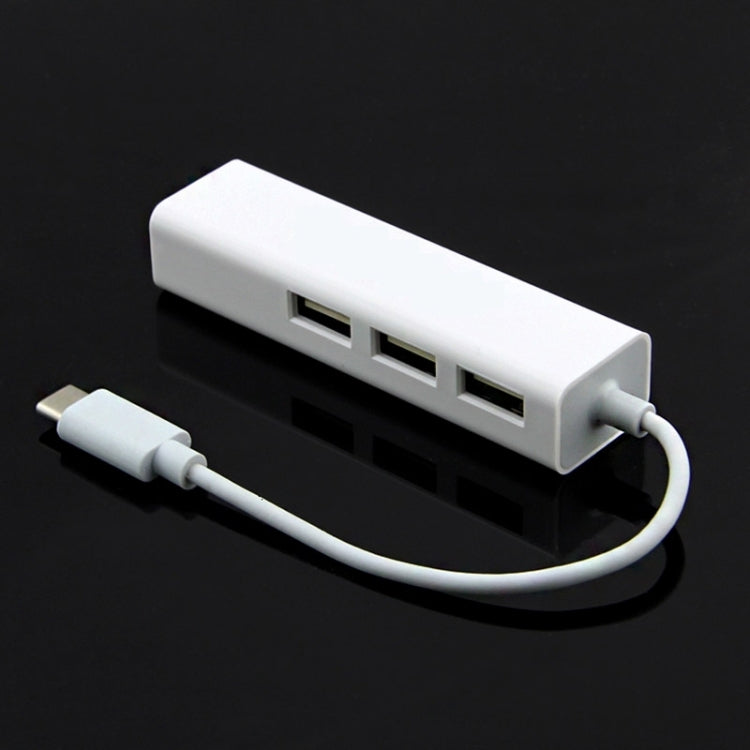 Type-C to 3 x USB and RJ45 Multi-function Adapter, Length: 13cm, 3 Port USB+RJ45 – Durable Build, Easy to Use