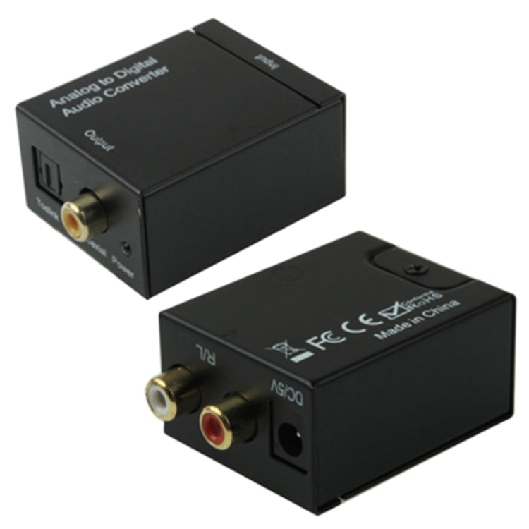 Digital Optical Coaxial Toslink to Analog RCA Audio Converter(Black), Spdif+Coaial to 2RCA – Magnetic, TPU
