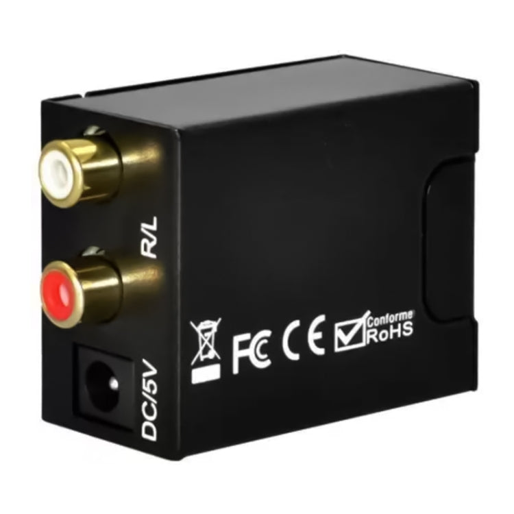 Digital Optical Coaxial Toslink to Analog RCA Audio Converter(Black), Spdif+Coaial to 2RCA – Magnetic, TPU