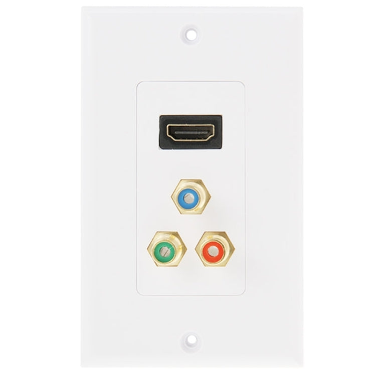 HDMI Female Plug + 3 RCA Female Plugs Wall Plate Panel Default Title