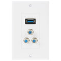 USB 3.0 Female Plug + 3 F Female Plugs Wall Plate Panel Default Title